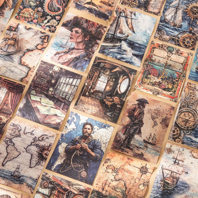 Journal GO 30 ชิ้น Maritime Chronicles ภูมิทัศน์วัสดุกระดาษ Creative DIY Vintage นําทาง Sea Junk Jou