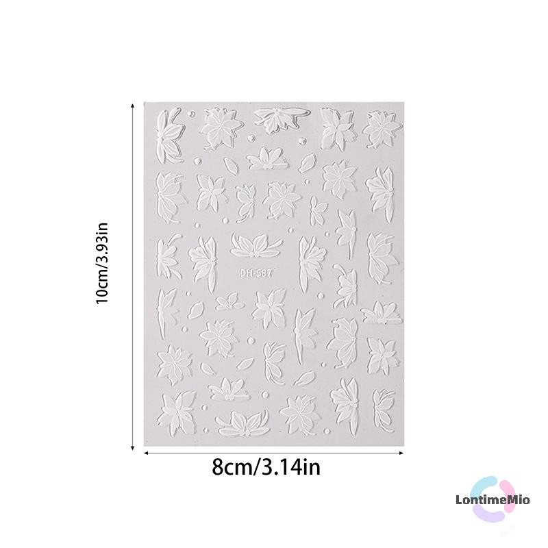 LontimeMio] White Magnolia Flower Hand Drawn Temperament Nail Sticker Enhancement กาวรูปลอกตกแต่งใหม่ ราคา ถูกที่สุด ดีลบีเคเค แกลเลอรีภาพที่ 5