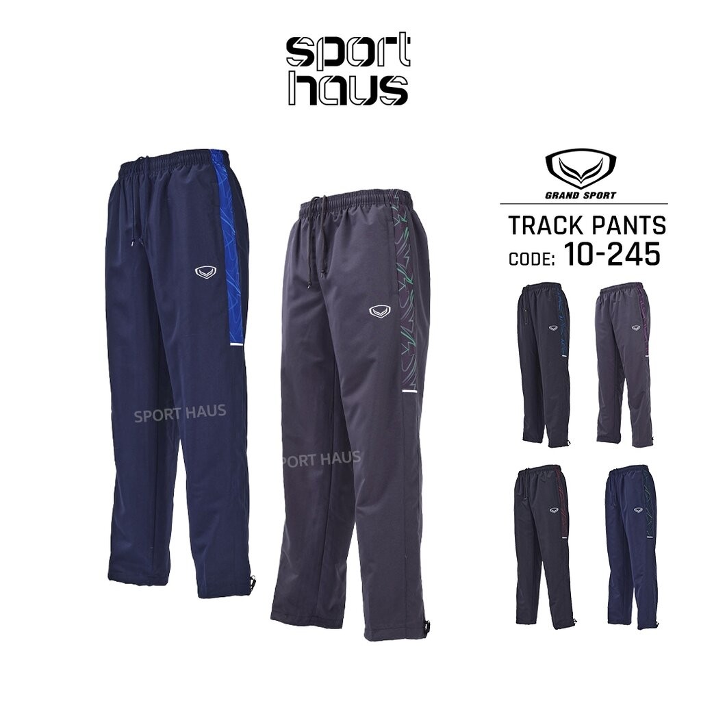 Grand sport กางเกงแทร็คสูท (กางเกงผ้าร่ม) Tracksuit แกรนด์สปอร์ต รหัส 10-245 (010245) สีดำแดง/เทา