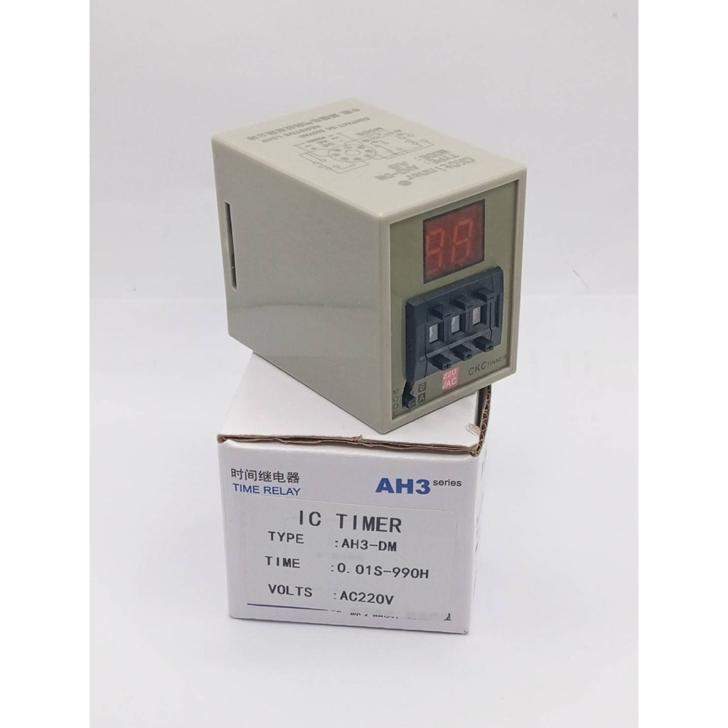 แท้ ส่งใว ทามเมอร์ เวลา  TIMER : AH3-DM : 0.01S-990H VOLTS : AC220V 24v 12v พร้อมส่ง