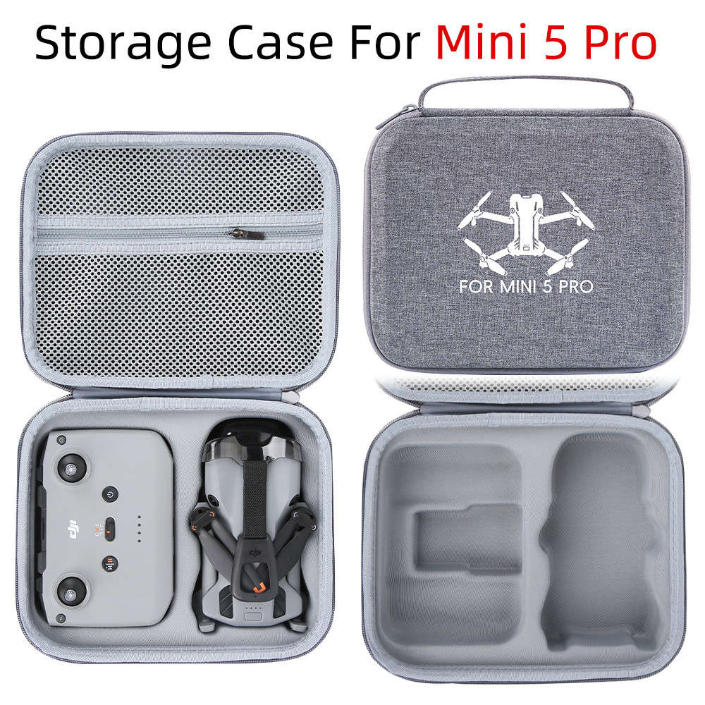 สําหรับ DJI Mini 5 Pro กระเป๋าเก็บเครื่องเดียวไนลอนไฟฟ้าคู่กล่องรวมเข้ากันได้กับ RC-N3 รีโมทคอนโทรลกระเป๋าถือ Mini 5 อุปกรณ์เสริมโดรน