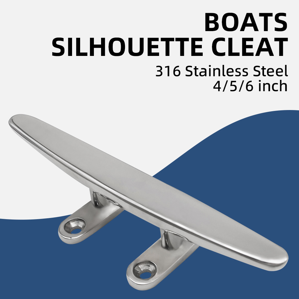 Mooring 316 Stainless Steel Marine Dock Deck Flat Top Base Cleat Mirror Polishing Boat Accessories
