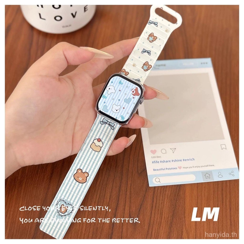 น่ารักการ์ตูนลาย Loopy Bear Loop Magnetic Watch Band รูปที่ 7