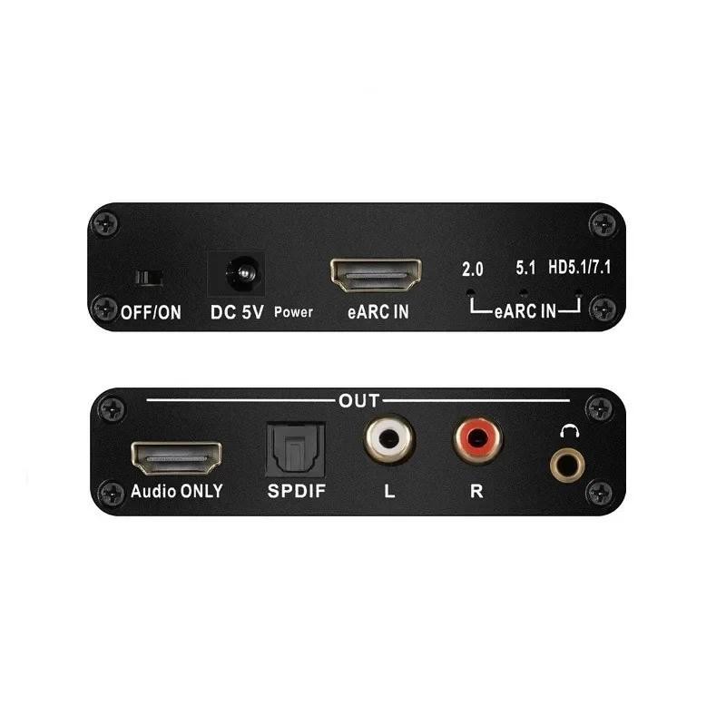 192KHz HDMI eARC ARC เป็น RCA Audio Extractor Converter eARC HDMI extract เท่านั้นเสียงสําหรับ Dobly DTS AC3 LPCM TV Optical Coaxial