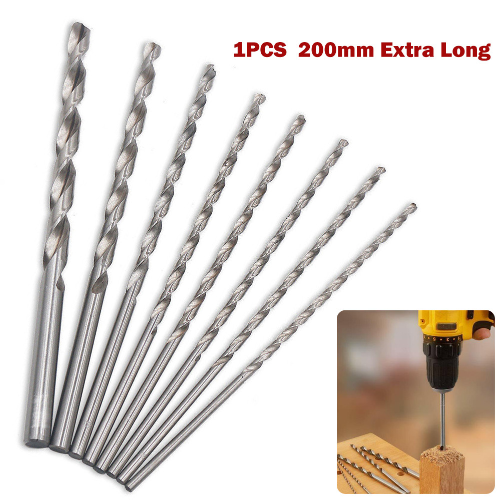 200mm HSS Drill Bit 2-10mm Extended High Speed Steel Drill Bits For Metal Aluminum Wood Drilling Woo