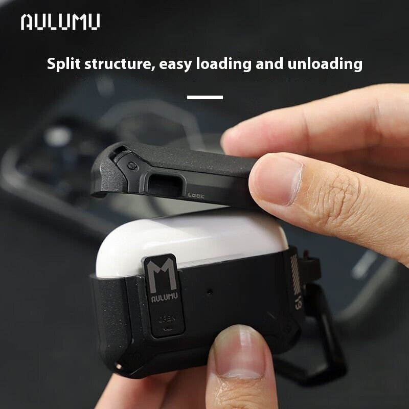 เคส AULUMU/AirPods Pro รวมทุกอย่าง ป้องกันเกรดแยก พร้อมตะขอHT99 ISB4