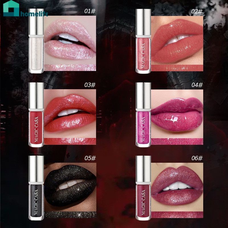 【for Halloween】magic Casa ✨trang Magic Casa Diamond Lip Gloss Halloween Dark Vampire Lip Gloss Nhấp 