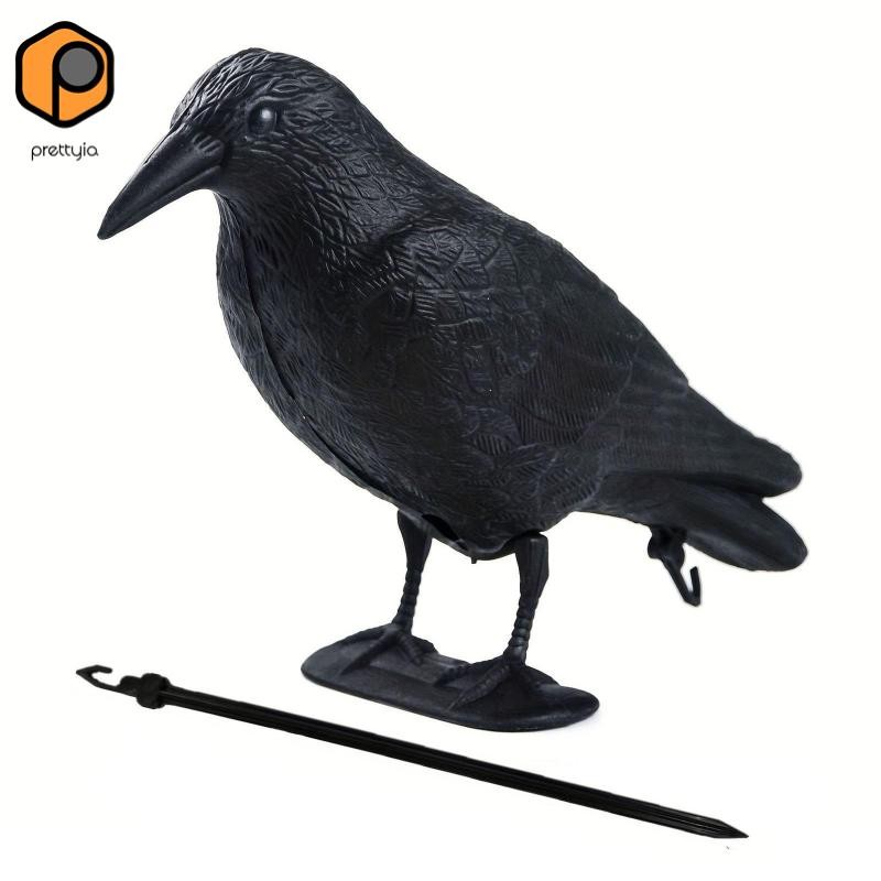 [สวย] Crow เครื่องประดับฮาโลวีน Crow ของขวัญไล่นกตกแต่ง Black Crow Crow ตุ๊กตาสําหรับ Party Patio Be