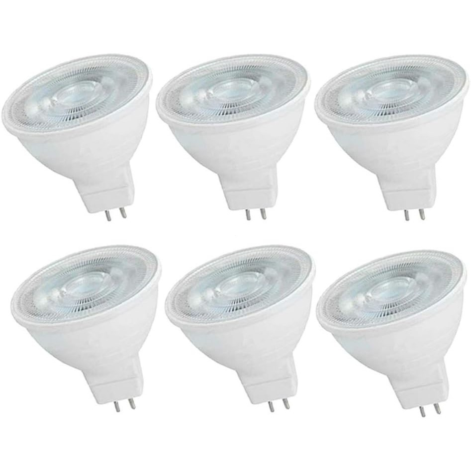 OUGEER Lot de 6 MR16 LED 6W 600 Lumens MR16 60W Halogène Equivalent Remplacement Blanc Froid 6000K, 