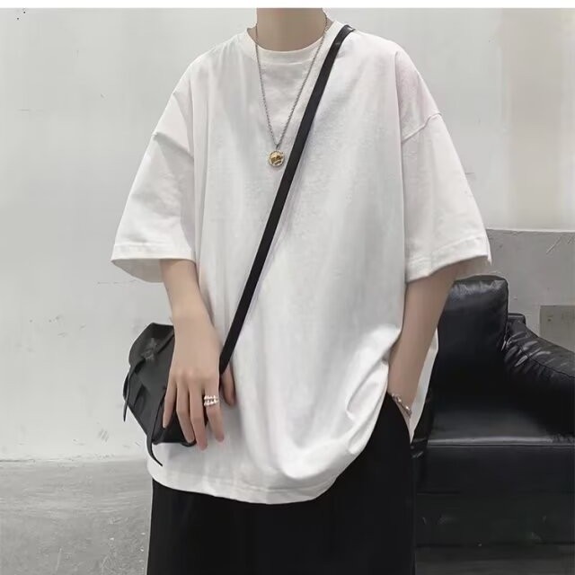 COD 2025 White Heavyweight Short Sleeve T-Shirt for Men 2024 Spring New 23 9T8K