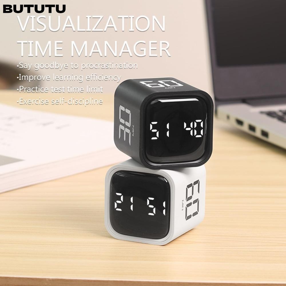 BUTU Digital Cube Timer, 3 Volume ปรับ 5/10/30/60min Pomodoro Timer, Gravity Sensing Custom Counting