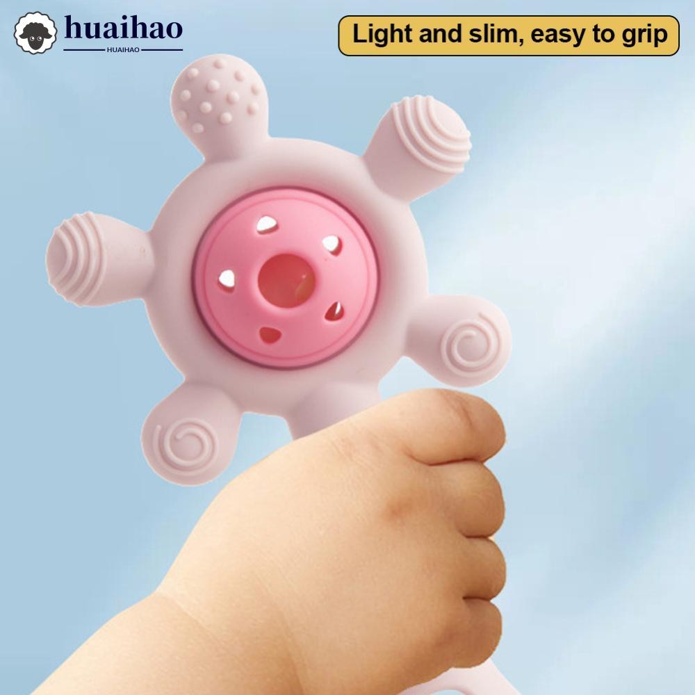 HUAIHAO 1 PC ซิลิโคนเด็ก Teether ของเล่น Ferris ล้อรูปร่าง Rattle ของเล่นเด็ก Anti-กินของเล่นเด็กนุ่