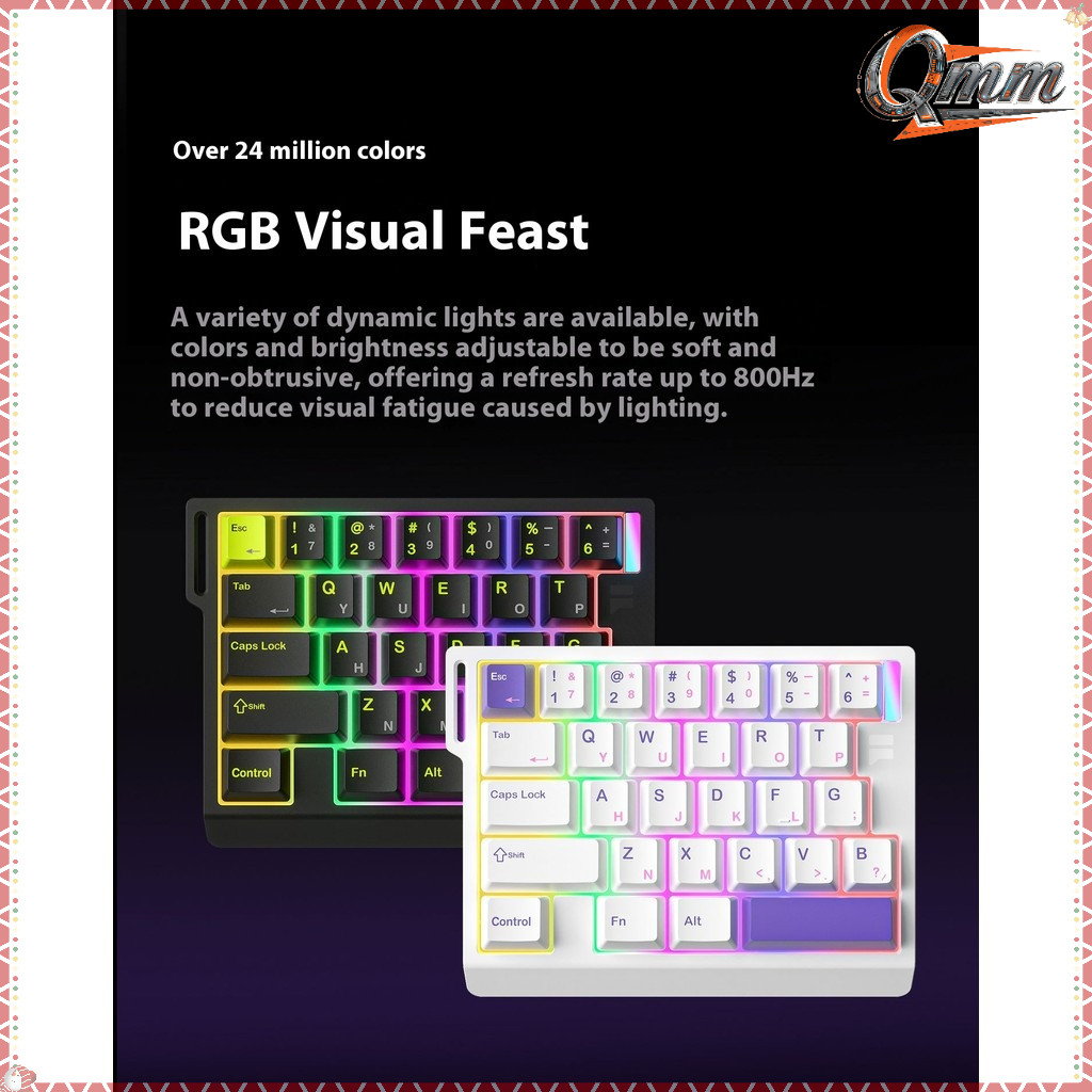 FURYCUBE M30HE มือเดียว 8K Magnetic Switch คีย์บอร์ดแบบมีสาย 0.1ms 0.01 มม. RT Custom RGB Hot Swap E