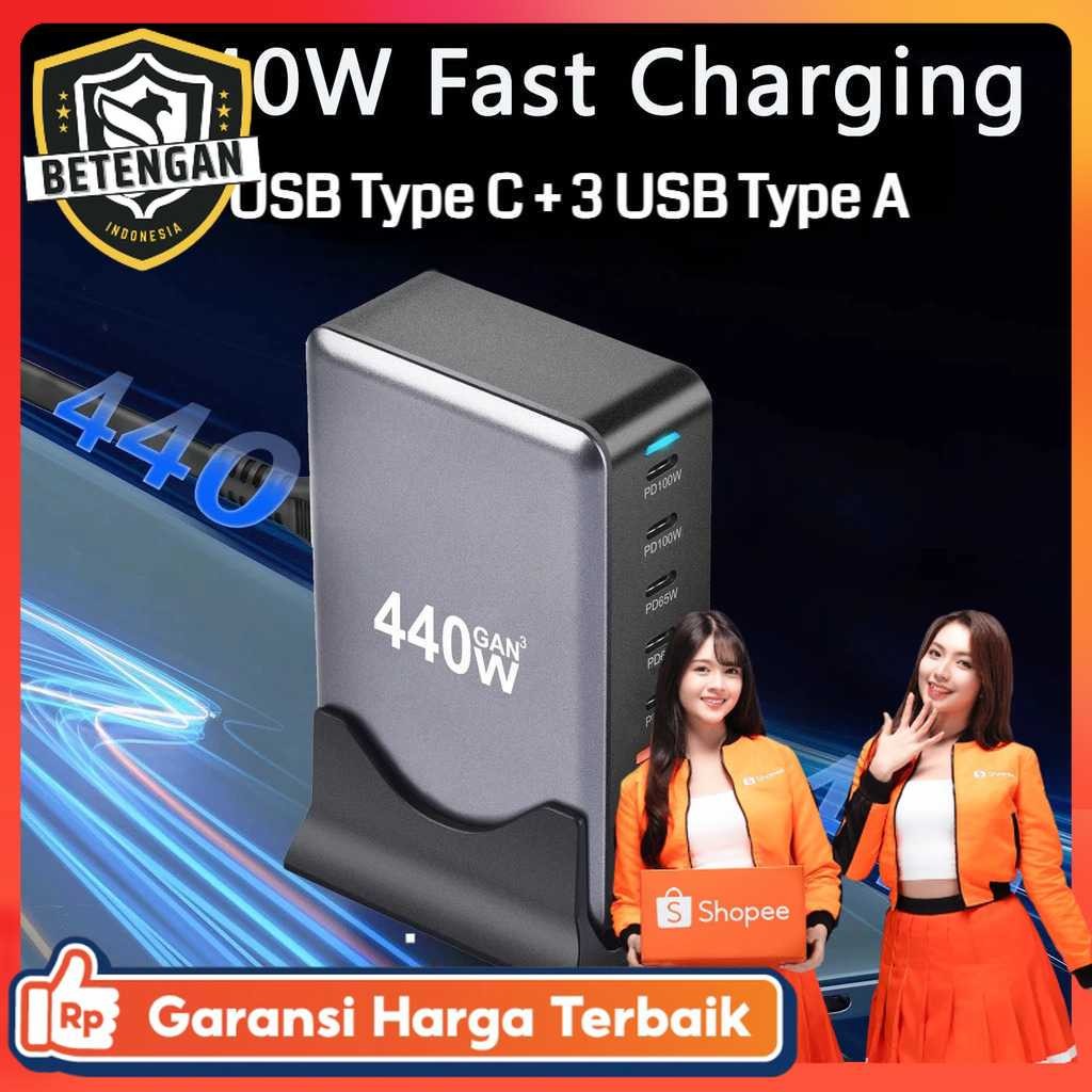 STONEGO Charger Station Fast Charging Multi Port USB Type C GaN3 440W - YFY-IQ46