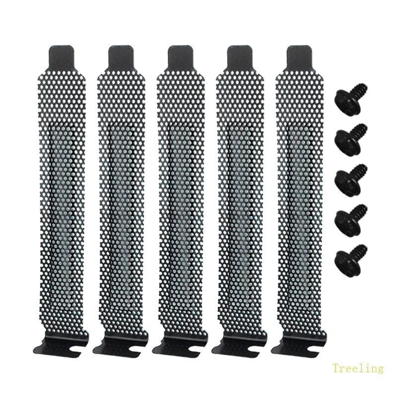 Treeling 5 ชิ้น PCI Slot Cover PCI Slot Cover กรองฝุ่น Blanking Board พัดลมระบายความร้อน