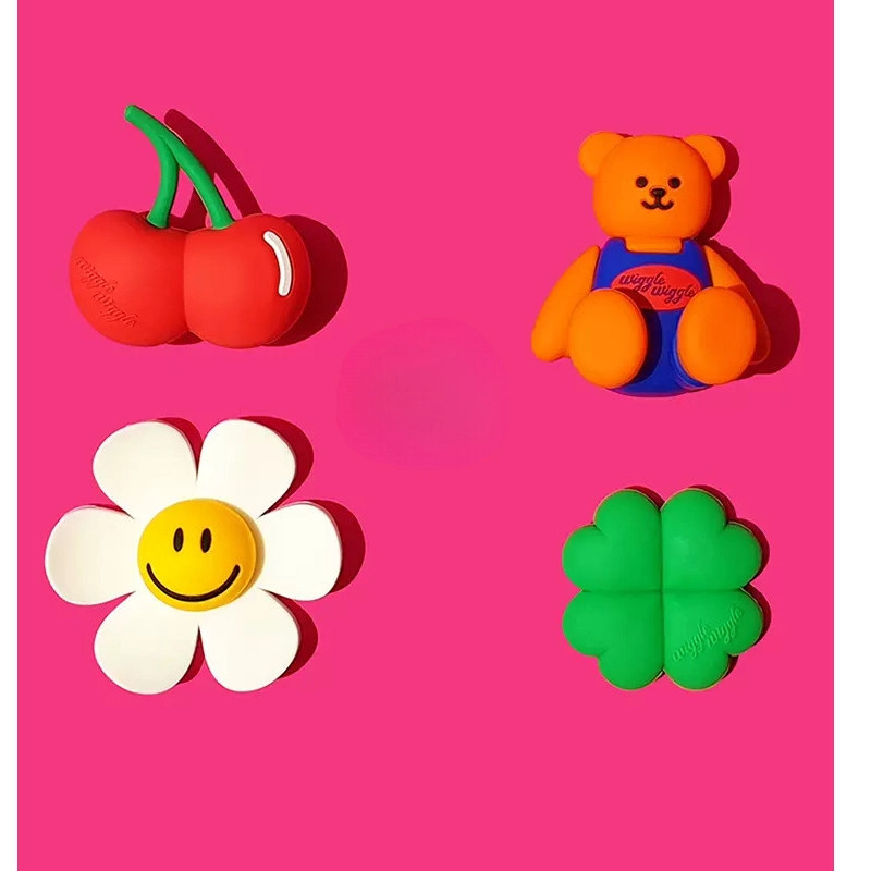 Crocs Jibbitz wiggle wiggle JIbbitz รองเท้าหัวเข็มขัด 3D แบบการ์ตูน ดอกทานตะวันและหมี