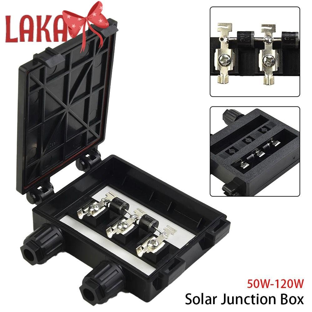 LAKA 1 ชิ้น PV โมดูลกล่อง, 50 W-120 W 6A สีดํากล่อง, สําหรับ 6.5A แผง IP65 กันน้ําเครื่องมือทดสอบสาย