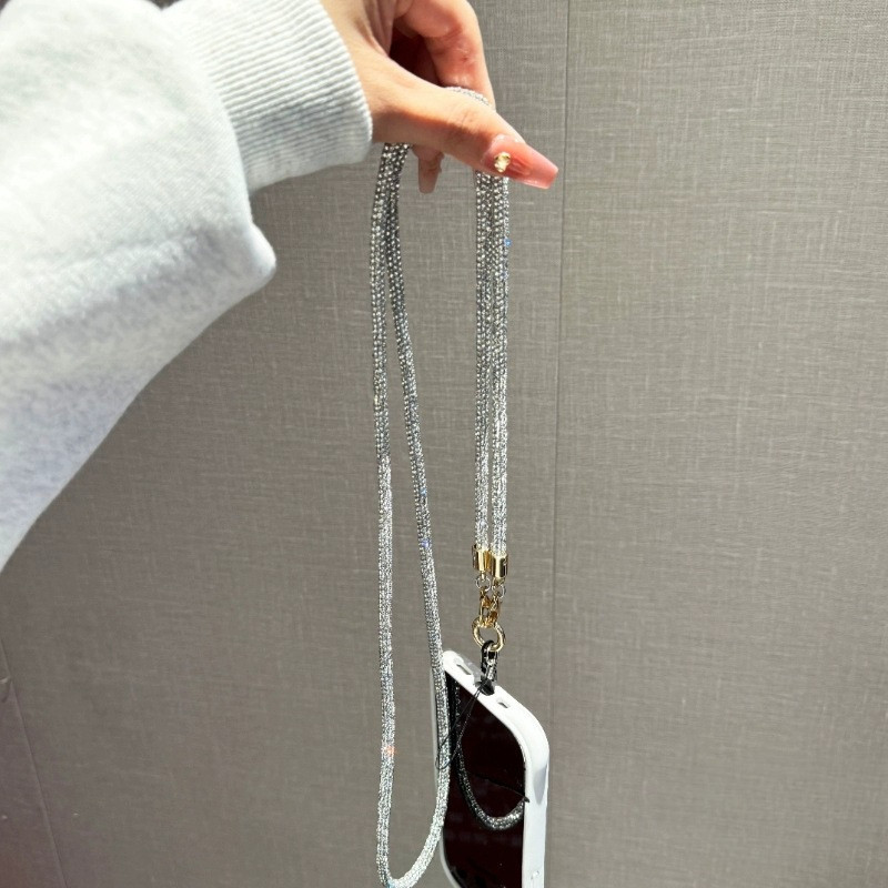 หรูหราเพชรเต็มเชือกคล้องโทรศัพท์มือถือ Ajiao สไตล์เดียวกัน Rhinestone โซ่โทรศัพท์มือถือสุภาพสตรี Cross-body Anti-lost เครื่องประดับโทรศัพท์มือถือ ins แฟชั่นอินเทรนด์ - รูปที่ 7