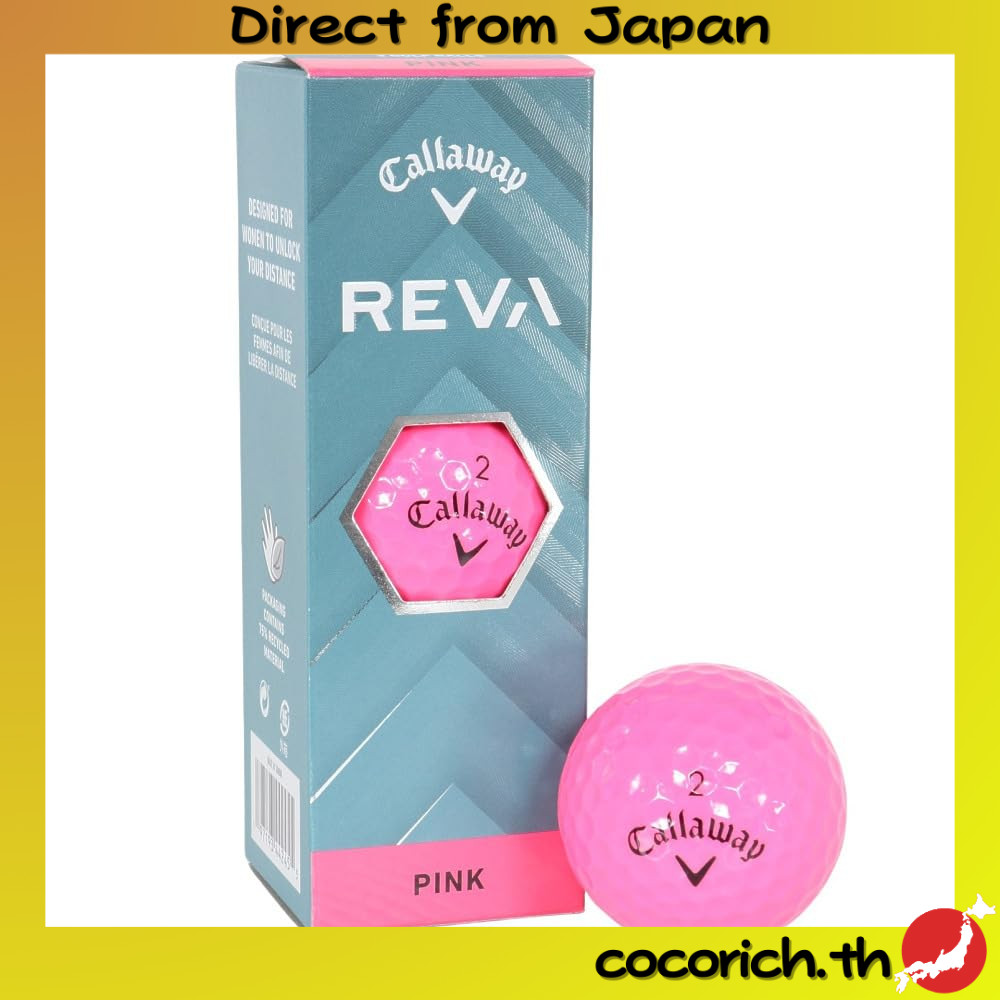 ลูกกอล์ฟ Callaway REVA สำหรับผู้หญิง สีชมพู (Pink) ขนาดใหญ่ 3 ชิ้น สาย (3pcs) เหมาะสำหรับนักกอล์ฟหญิ