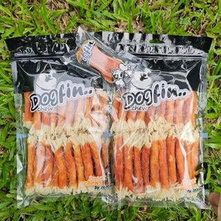 Dogfin ไก่อบแห้งขนาด 350 กรัม โปร 2 ถุง (700 กรัม) พร้อมของแถมเลือกได้ ขนมสำหรับสุนัขทุกสายพันธุ์