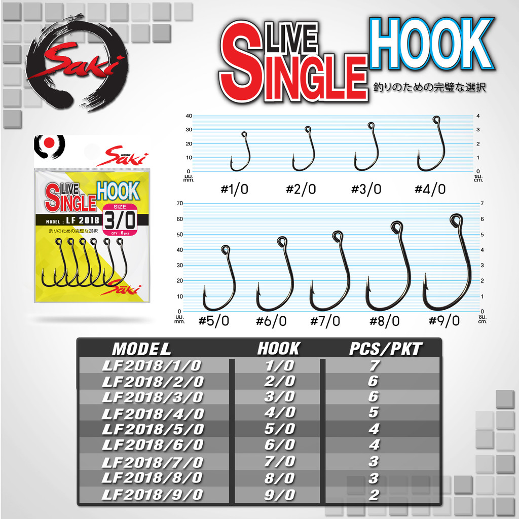 [Saki] ตะขอเกี่ยวกบเป็น หน้าตรง ซองเหลือง LF2018 ก้านเบ็ดแข็งแรง เกสรเบ็ดคม-แข็ง