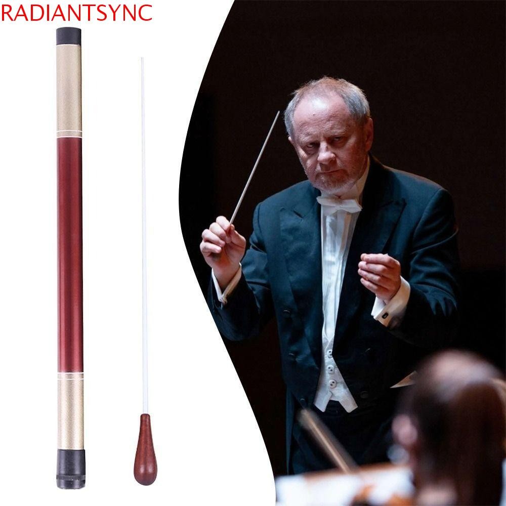 RADIANTSYNC Orchestra Band, Fiber Tube Ebony Wood Conductor Stick, Baton Concerting Pear Shaped Handle ไม้ Baton ครู