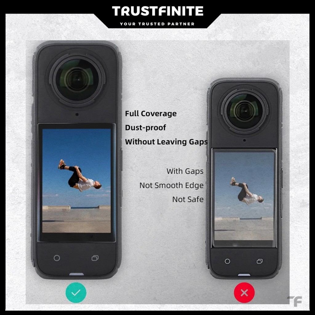 ^| ฟิล์มกันรอยแบบนุ่ม Insta360 X4 / ฟิล์มกันรอยป้องกันรอยขีดข่วน Insta360 X4 & X5 Dwv