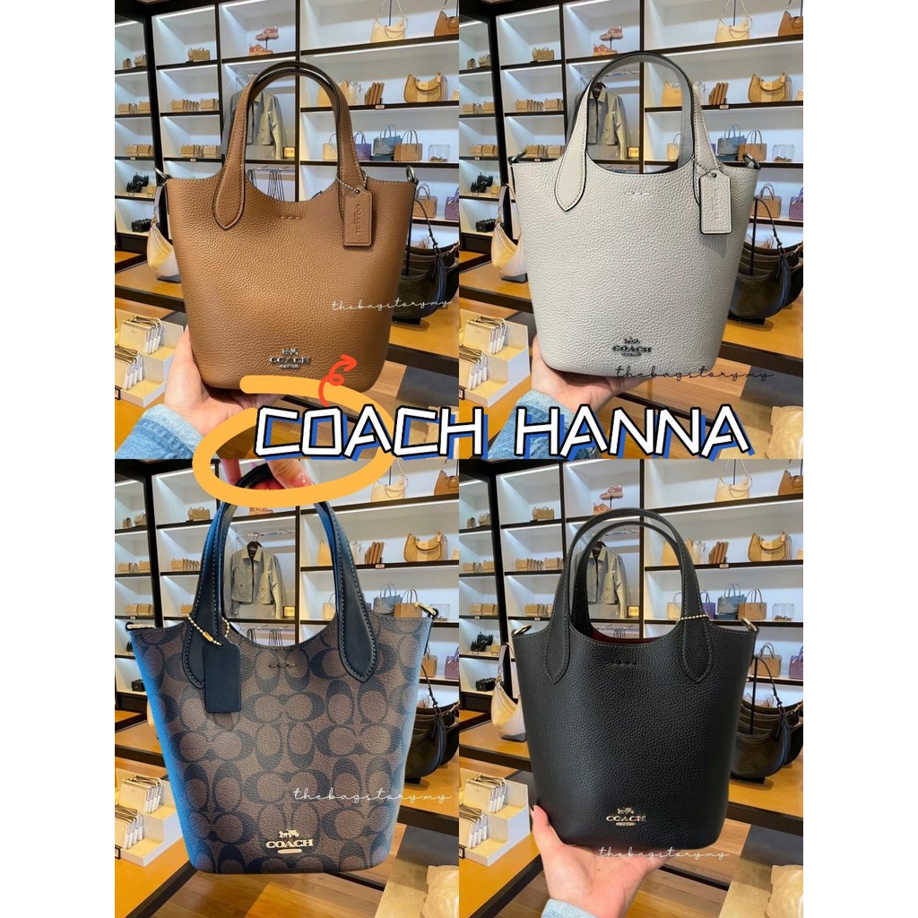 เตรียมการจัดส่ง Hanna Bucket Bag CR168 CR256 หญิง กระเป๋าสะพายข้าง กระเป๋า วัสดุหนังวัว สายบ่าคู่