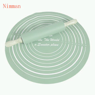 【ได้รับใน 1-3 วัน 🔥】2in1 ซิลิโคนเบเกอรี่ Rolling Pin ชุดนวดชุดไม้ Rolling Pin Non-Stick ซิลิโคน Baking Mat Dough Pad Pastry Board
