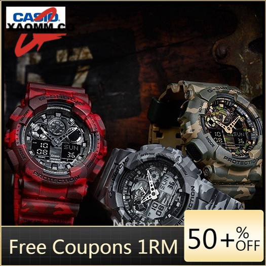 2025 หุ้นท้องถิ่น GA100 Gshock Camouflage นาฬิกาผู้ชาย Limited Edition ทหาร GA-100 ซม. CF Sport Watc