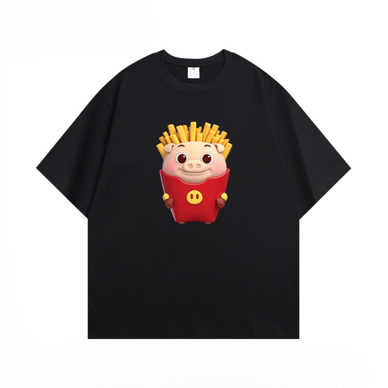 GG Bond Fries Fun Tee | Unisex Creative Cotton T-Shirt Summer  เสื้อยืด GG Bond ลายเฟรนช์ฟราย ดีไซน์