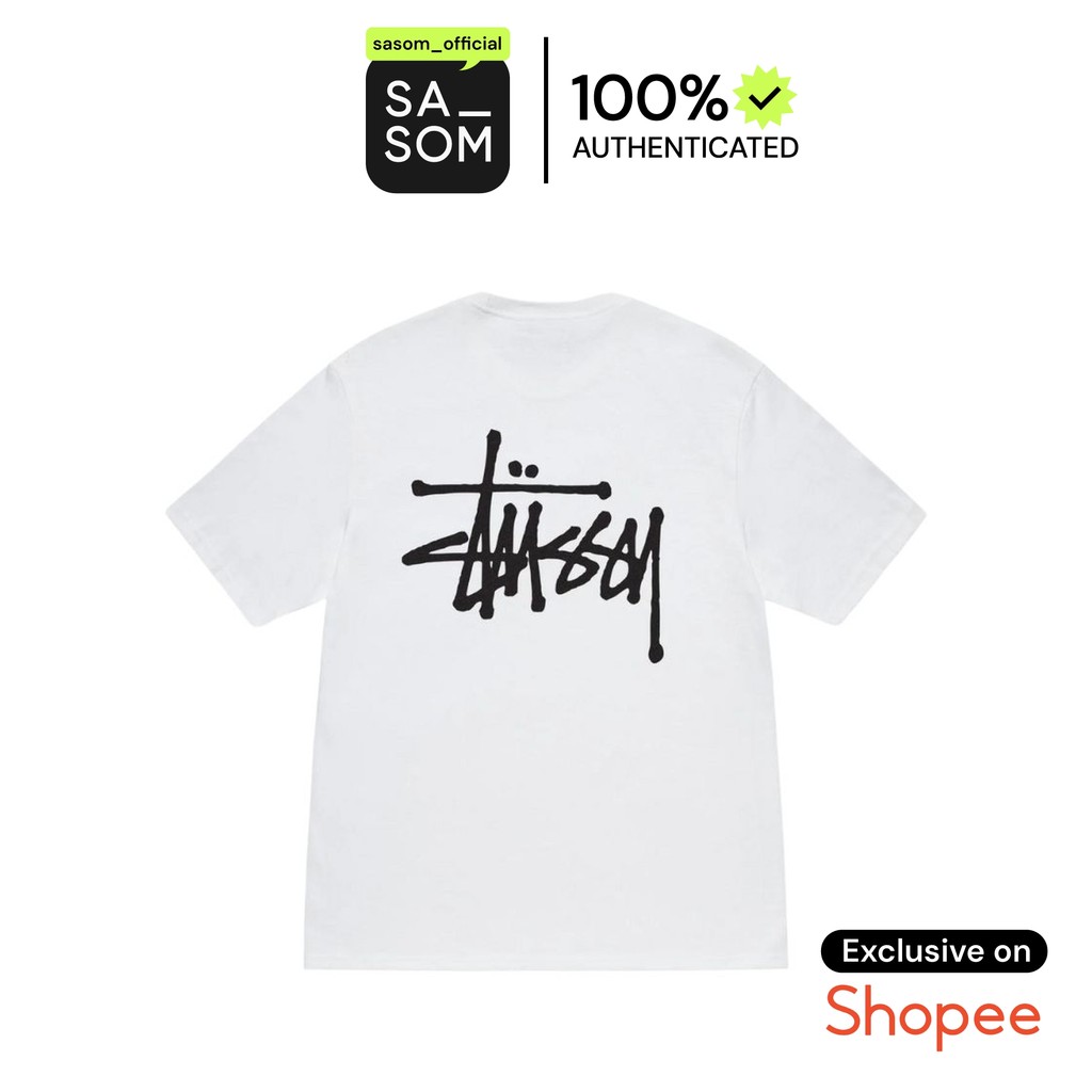Stussy Basic Stussy Tee White (SS24) | ของแท้ ตรวจสอบโดย SASOM
