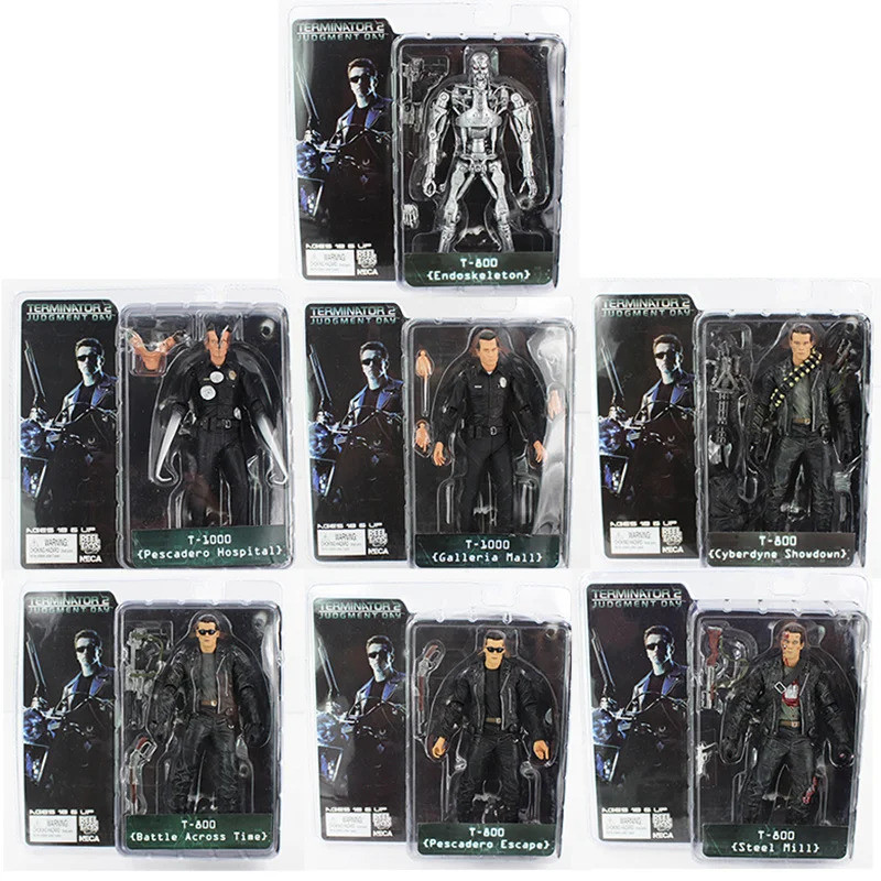 NECA The Terminator T-800 T-1000 Endoskeleton PVC Action Figure ของเล่นสะสม