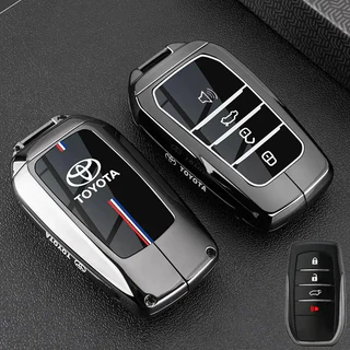 สังกะสีอัลลอยด์พวงกุญแจสําหรับ Toyota Wildlander Rav4 Prado Levin Avalon Fortuner Yaris Camry, Key Holder Key Fob ฝาครอบ Protector Shell