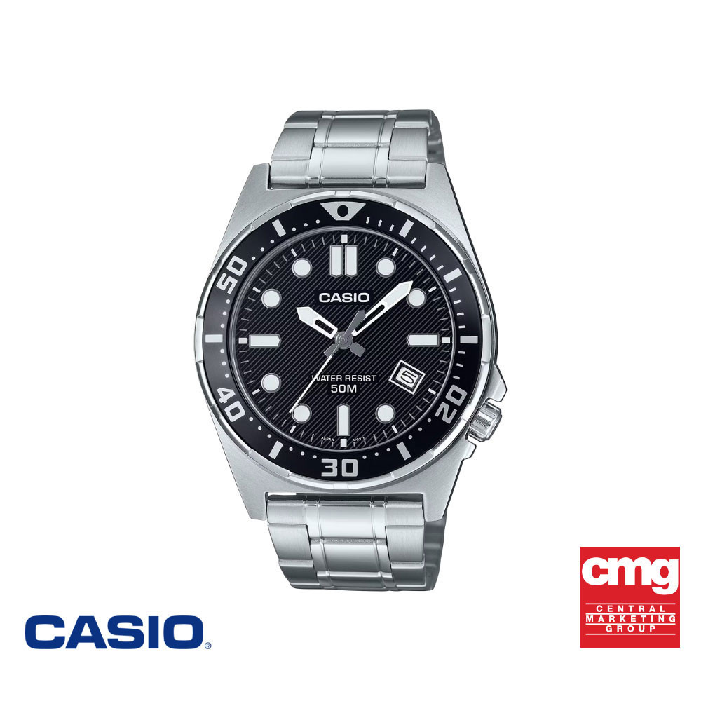 CASIO นาฬิกาข้อมือ CASIO รุ่น MTD-135D-1AVDF สายสแตนเลส สีดำ