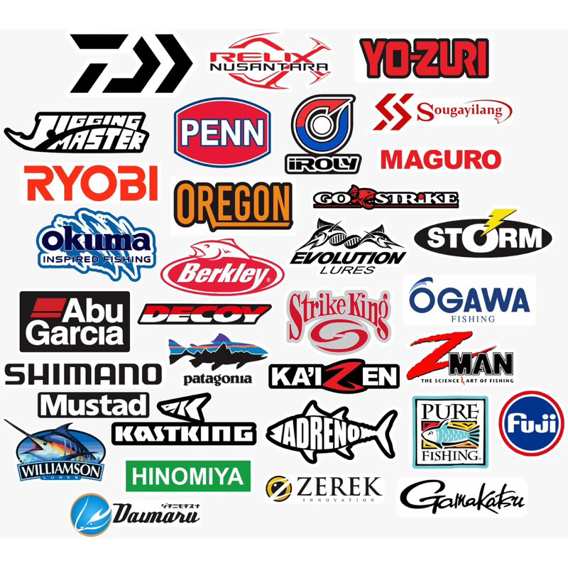 สติ๊กเกอร์ตัดไวนิล โลโก้ ยี่ห้อ Fishing Tackle กล่องเบ็ดตกปลา