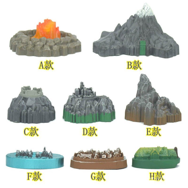 Magic Ring King Game of Thrones 3D ฉากเกมกระดานรุ่น Mountains Island Town Counter Sign LG8E