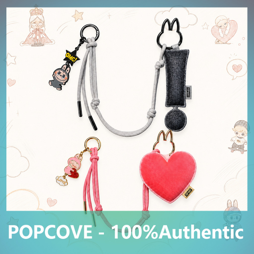 [ลับ] POPMART LABUBU LABUBU Heart Bottom Code Series Letter Pendant Mystery Box ของแท้อินเทรนด์เล่นต