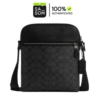 Coach PVC Crossbody Bag Shoulder Bag Small Size Men's Black Gray Color | ของแท้ ตรวจสอบโดย SASOM