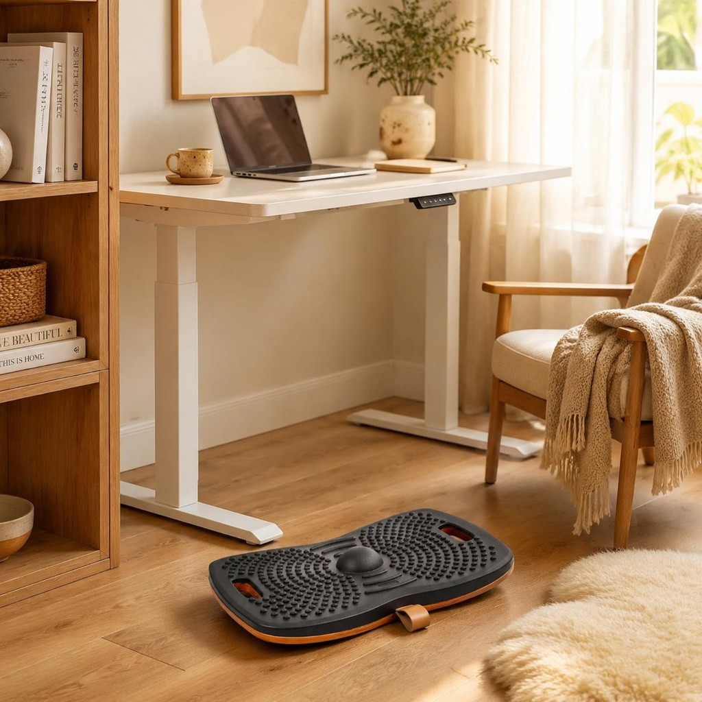 ไม้ Wobble BOARD ฐานไม้ Wobble Balance BOARD Ergonomic เท้า Rocker นวดจุด Stain-Resistant