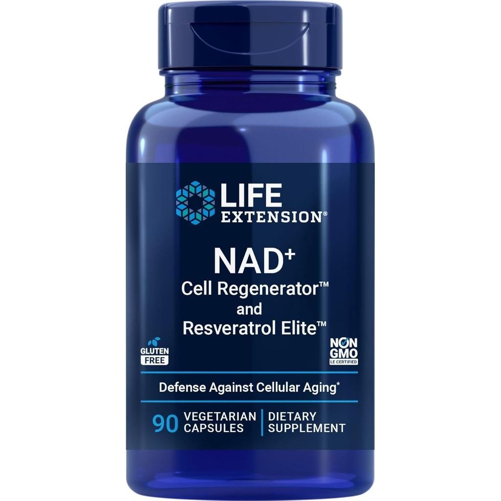Life Extension NAD+ Cell Regenerator และ Resveratrol Elite, 90 Veg Caps