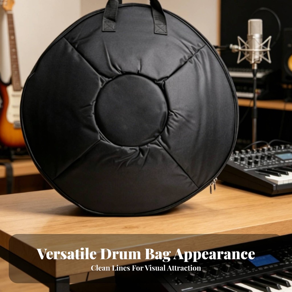 เบาะ Handpan กระเป๋าเบาะ Handpan กระเป๋าถือกลองกระเป๋าถือซิป Music Gear Storage Handle