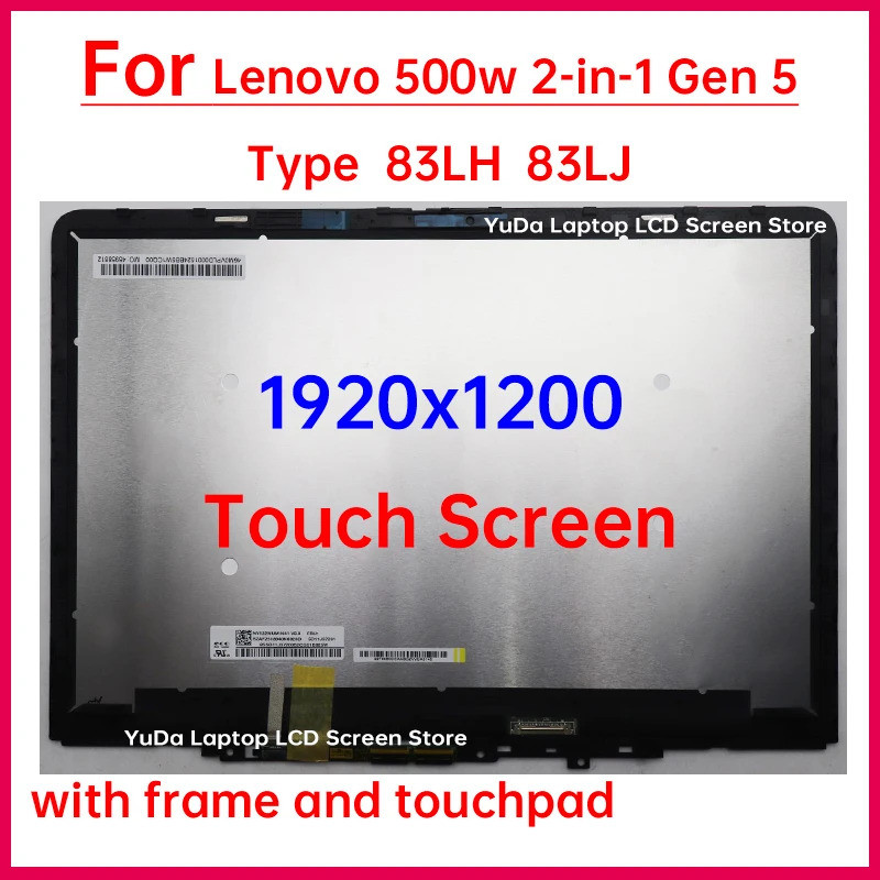 11.6 "แล็ปท็อปหน้าจอสัมผัส LCD สําหรับ Lenovo 500w 2-in-1 Gen 5 ประเภท 83LH 83LJ จอแสดงผล Digitizer 