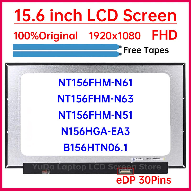 15.6 "แล็ปท็อปหน้าจอ LCD NT156FHM N61 NT156FHM-N61 NT156FHM-N63 NT156FHM-N51 N156HGA-EA3 B156HTN06.1