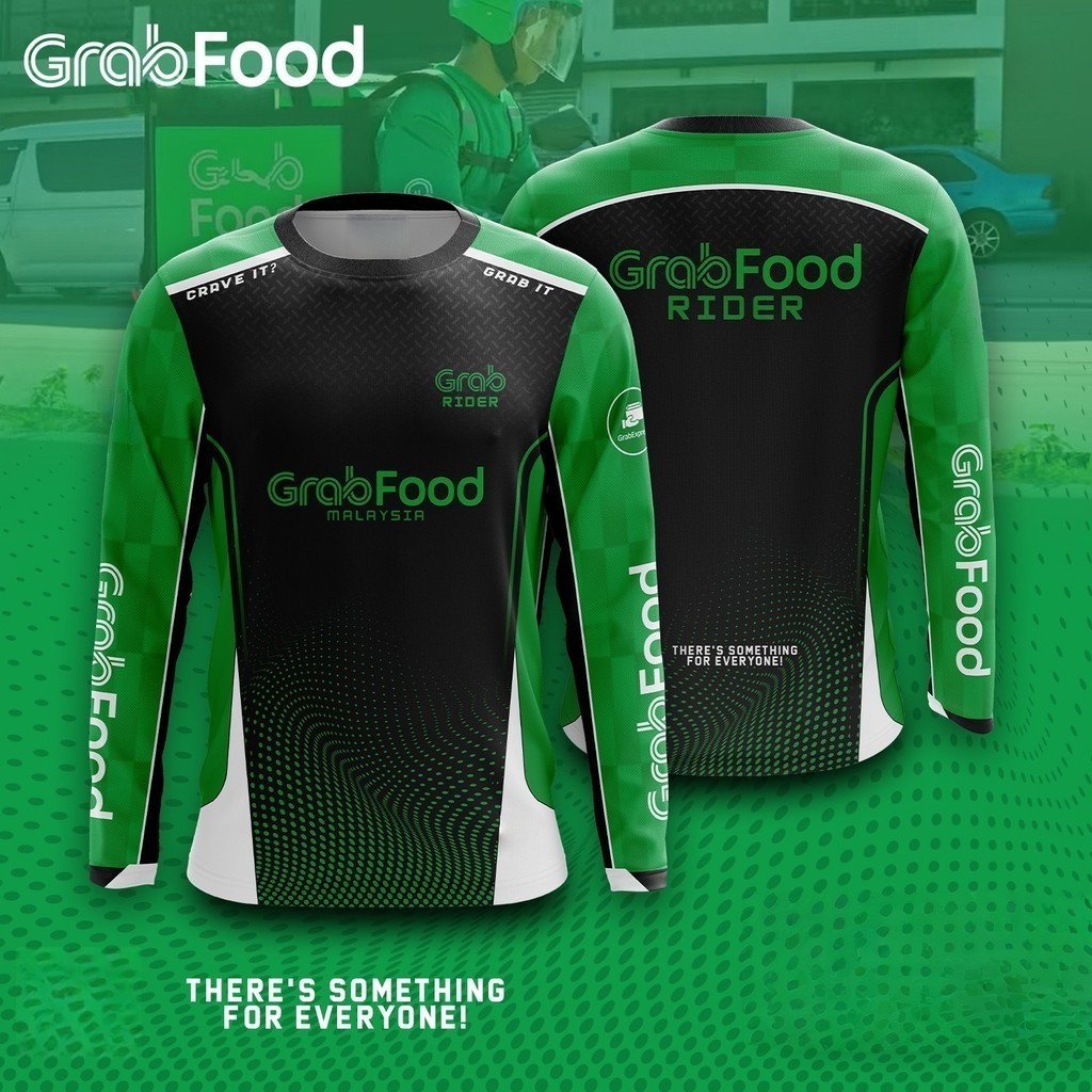 GRAB Food3D แขนยาว พิมพ์ลายจากเส้นใยโพลีเอสเตอร์ เหมาะสำหรับทั้งผู้ชายและผู้หญิง