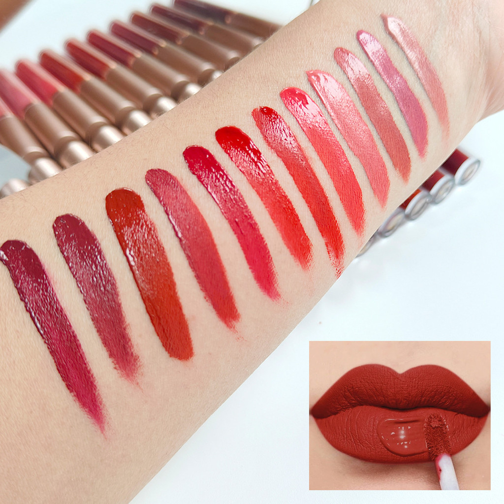 ลิปสติกสีแมตต์ 12 สี, ถ้วยไม่ติดกันน้ํา, ลิปกลอสที่อิ่มตัวต่ํา, เครื่องสําอางลิปไม่ซีดจางติดทนนาน, ลิปสติกนักเรียน, สีปากสดใส