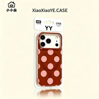 หรูหราสีม่วงสองชั้น IMD Polka Dot Magnetic Attraction เหมาะสําหรับ iPhone 17 Pro Max เคสโทรศัพท์ 16 15 14 PRO MAX ปลอกกันกระแทกเลนส์กล้องป้องกันอะคริลิคปกหลัง