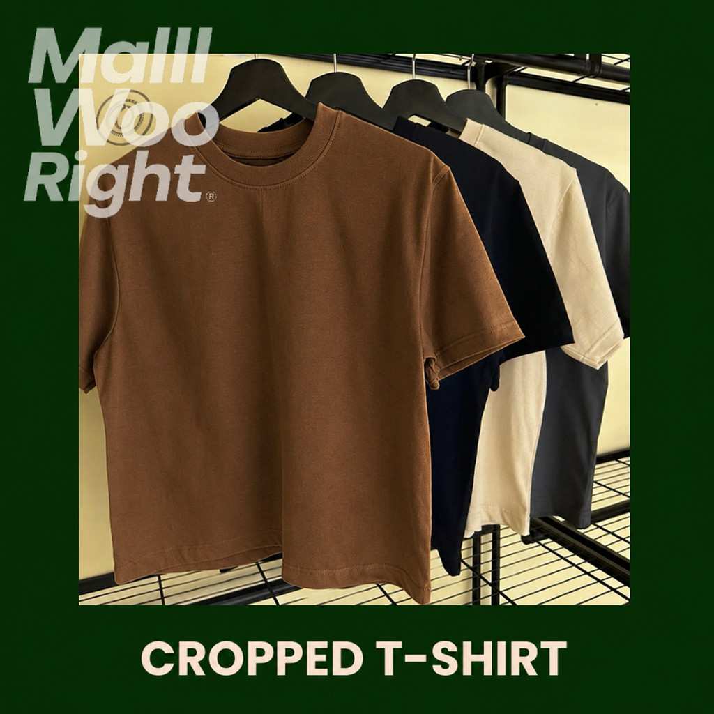 (จัดส่งตลอด 24 ชั่วโมง)Woo Right มีราคาขายส่ง [Cropped T-Shirt] เสื้อยืดครอปคอกลม ผ้าคอตตอน เบอร์  S-XL  #2