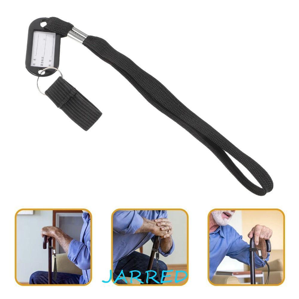 JARRED สายรัดข้อมือไม้เท้า, Anti-Lost Metal Buckle Walking Stick Anti-Lost Lanyard,สายรัดคงที่อเนกประสงค์ไนลอนไม้เท้าสายคล้องมืออ้อยผู้สูงอายุ