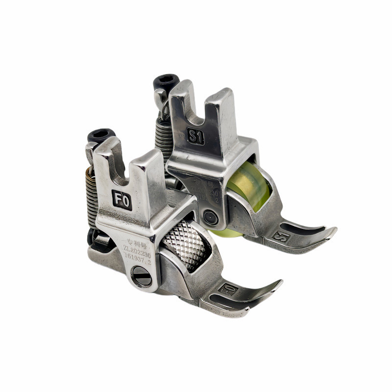 รถแบน P360 P361 All-Steel Top Pull Roller Presser ความหนาเท้า Dual-ใช้ F0 S1 แคบ Presser เท้าจักรเย็